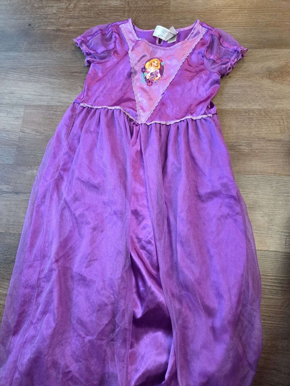 Disney Store Princess Tangled Rapunzel Short Sleeve Nightgown Pajama Girls 9/10